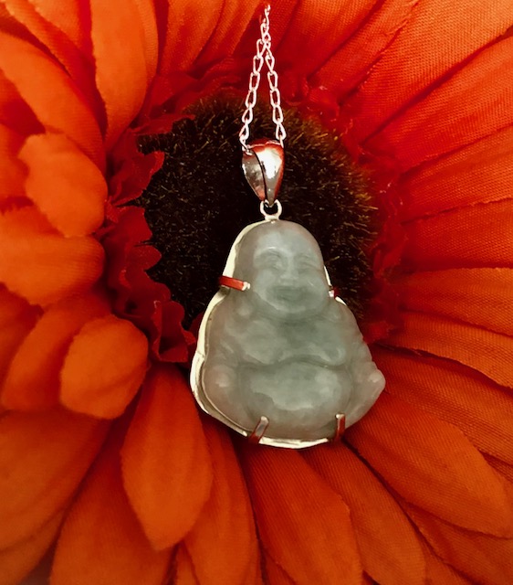 jade jewellery uk - Jade Happiness Buddha Pendant